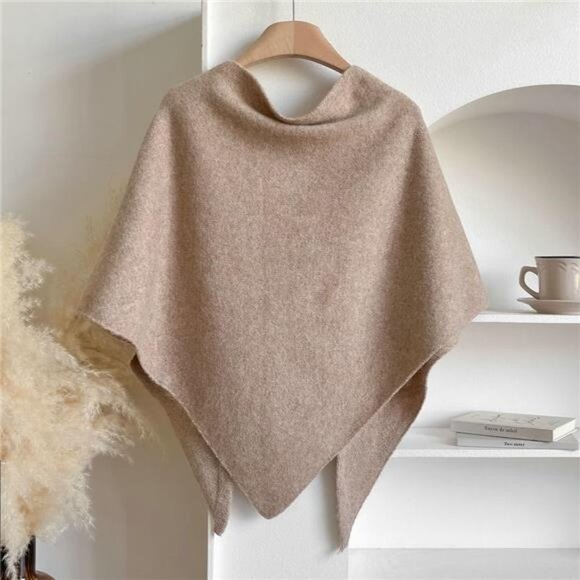 Womens Pashmina Shawl Wrap Knitted Sweater Cardigan Cape Scarf Wool Cashmere - Picture 3 of 7